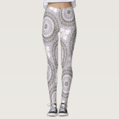Zacht grijs en blush roze mandala leggings (Voorkant)