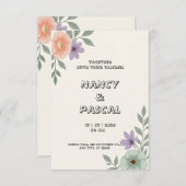 Zacht grijs en crème bruiloft uitnodigingskaart kaart (Voorkant / Achterkant)