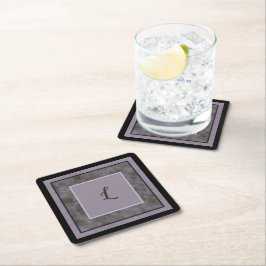 Zacht grijs en lavendel bloemenrol ontwerp kartonnen onderzetters