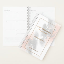 Zacht grijs en perzik marmer gouden typografie bru planner
