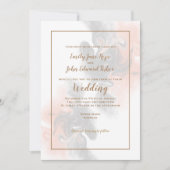 Zacht grijs en perzik werveling/goud typografie br kaart (Voorkant)