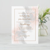 Zacht grijs en perzik werveling/goud typografie br kaart (Staand voorkant)