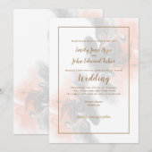 Zacht grijs en perzik werveling/goud typografie br kaart (Voorkant / Achterkant)