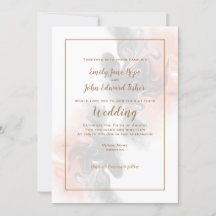 Zacht grijs en perzik werveling/goud typografie br