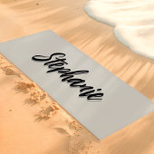 Zacht grijs en zwart aangepaste naam eenvoudig yogamat