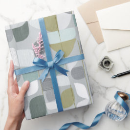 Zacht Grijs Salie Balans Abstract Patroon Cadeaupapier
