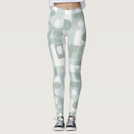 Zacht Grijs Salie Balans Abstract Patroon Leggings