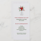 Zacht Grijs Winter Vakantie Mason Jar Trouwprogram Programmakaart (Voorkant / Achterkant)