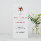 Zacht Grijs Winter Vakantie Mason Jar Trouwprogram Programmakaart (Staand voorkant)