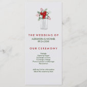 Zacht Grijs Winter Vakantie Mason Jar Trouwprogram Programmakaart (Voorkant)