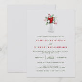 Zacht Grijs Winter Vakantie Mason Jar Wedding Kaart (Voorkant / Achterkant)