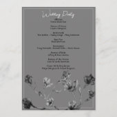 Zacht grijze Floral Waterverf Wedding Programme Programmakaart (Achterkant)