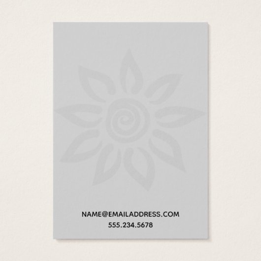 Zacht grijze grafische ventilator 7 luidsprekersch visitekaartje (Achterkant)