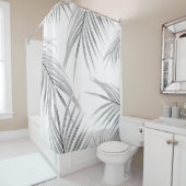 Zacht grijze palm laat dromen #1 #tropisch #decor douchegordijn (In situ)