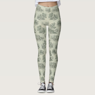 Zacht Grijze Rustieke Boerderij Toile Platteland Leggings