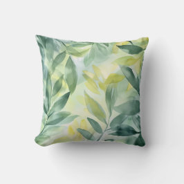 Zacht groen blad Waterverf kussen