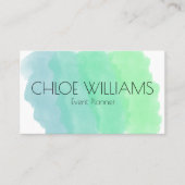 Zacht Groen Blauw het Schilderen Abstracte Waterve Visitekaartje (Voorkant)