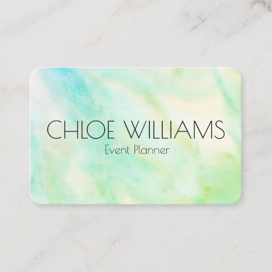 Zacht Groen Blauw het Schilderen Abstracte Waterve Visitekaartje (Voorkant)