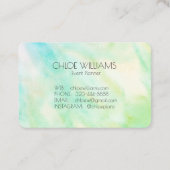 Zacht Groen Blauw het Schilderen Abstracte Waterve Visitekaartje (Achterkant)
