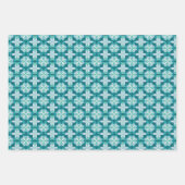 Zacht groen, Blauwgroen & Witte Tegel Patroon Inpakpapier Vel (Voorkant 3)