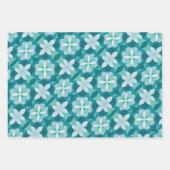Zacht groen, Blauwgroen & Witte Tegel Patroon Inpakpapier Vel (Voorkant)