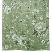  zacht groen Boho Douchegordijn (Voorkant)