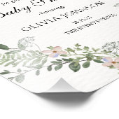 Zacht Groen Boho Genderneutraal Baby shower Poster (Hoek)