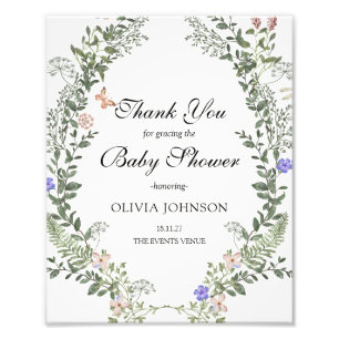 Zacht Groen Boho Genderneutraal Baby shower Poster