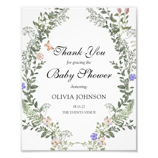 Zacht Groen Boho Genderneutraal Baby shower Poster (Voorkant)