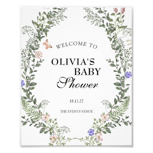 Zacht Groen Boho Genderneutraal Baby shower Poster (Voorkant)