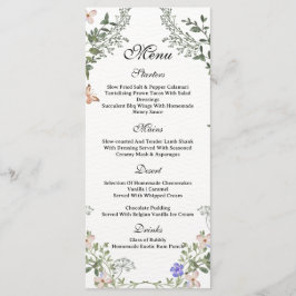 Zacht Groen Boho Genderneutraal Bloemen Baby showe Menu