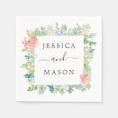 Zacht groen bruiloft cocktail servet (Voorkant)