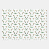 Zacht groen Bunny Waterverf inpakpapier (Voorkant)