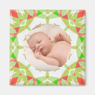 Zacht Groen Custom Christmas Photo Afbeelding Magneet