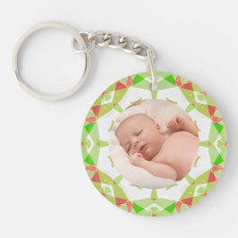 Zacht  Groen Custom Merry Christmas Foto Sleutelhanger
