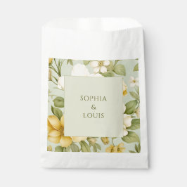 Zacht groen en beige bloemen bruiloft bedankzakje