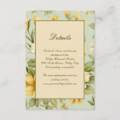 Zacht groen en beige bloemenbruiloft informatiekaartje (Voorkant)