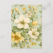 Zacht groen en beige bloemenbruiloft informatiekaartje (Achterkant)