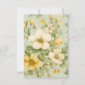 Zacht groen en beige bloemenbruiloft RSVP kaartje (Achterkant)