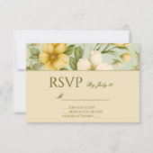 Zacht groen en beige bruiloft RSVP kaartje (Voorkant)