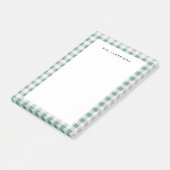 Zacht Groen en Blauw Geruit Gepersonaliseerd Post-it® Notes (Schuin)