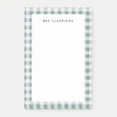 Zacht Groen en Blauw Geruit Gepersonaliseerd Post-it® Notes (Voorkant)