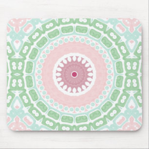 Zacht groen en blos mandala patroon muismat