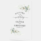 Zacht groen en goud minimalistische bruiloft Welko Acryl Bord (Hoek)