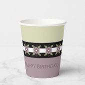 Zacht groen en Paarse pruim Papieren Bekers (Achterkant)