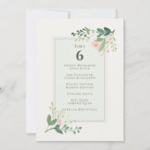 Zacht groen en roze Bloemen Tafelnummer Zitplaatse (Voorkant)