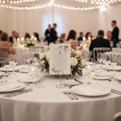 Zacht groen en roze Bloemen Tafelnummer Zitplaatse