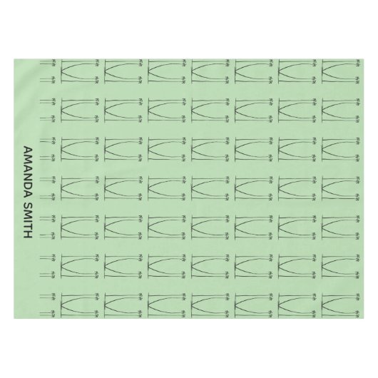 Zacht groen, gepersonaliseerd, silhouet kokospalme tafelkleed (Voorkant (Horizontaal))