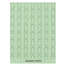 Zacht groen, gepersonaliseerd, silhouet kokospalme tafelkleed