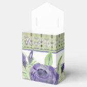 Zacht groen met Paarse Rozen Bedankdoosjes (Geopend)